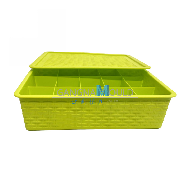 Moule de panier de rangement en plastique PP ménager avec couvercle JN-339