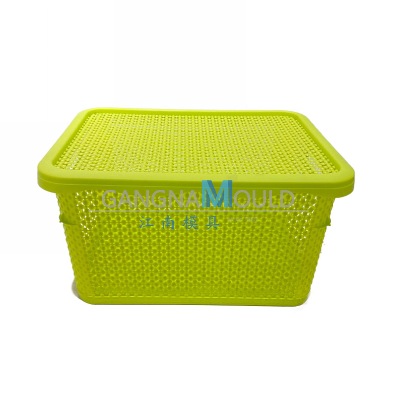 Moule de panier de rangement en plastique PP ménager avec couvercle JN-335