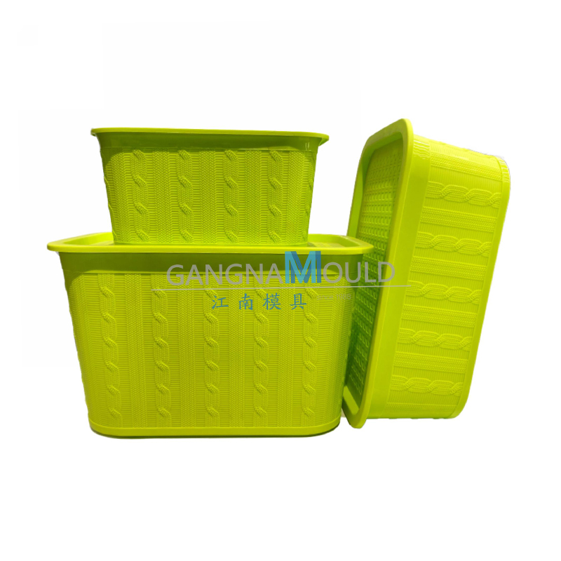 Moule de panier de rangement en plastique PP ménager avec couvercle JN-334