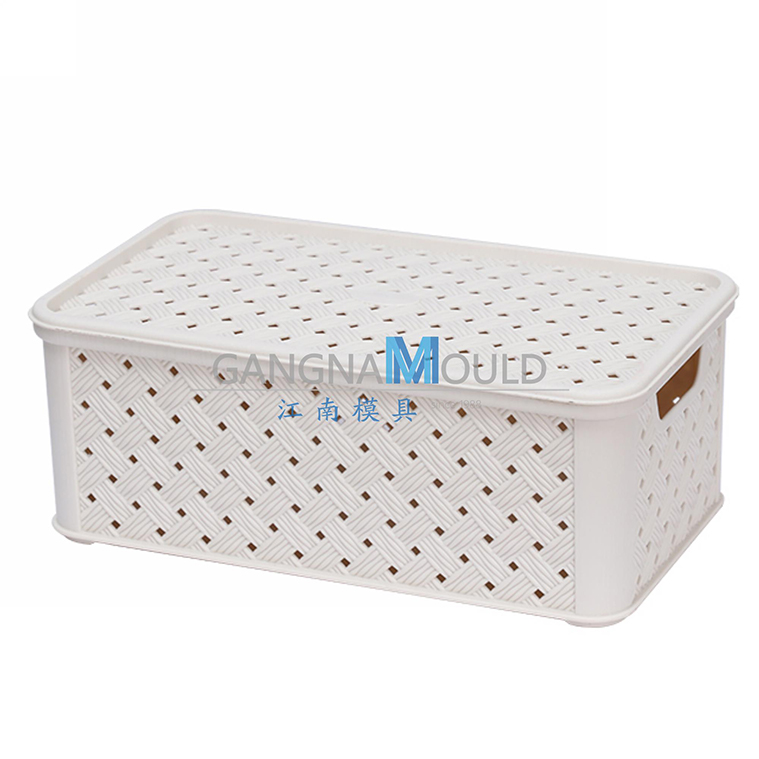 Moule de panier de rangement en plastique PP ménager avec couvercle JN-341