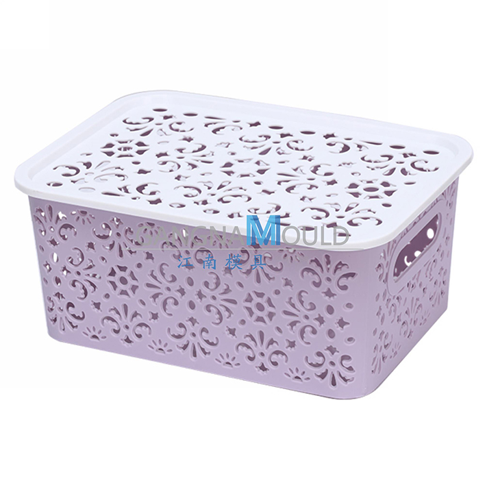 Moule de panier de rangement en plastique PP ménager avec couvercle JN-341