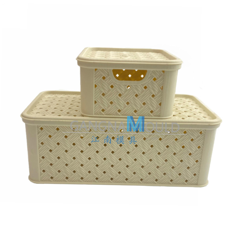 Moule de panier de rangement en plastique PP ménager avec couvercle JN-340