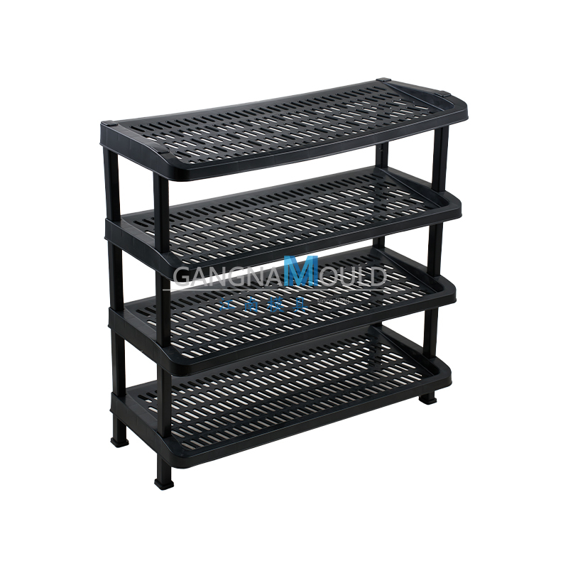 Moule de rack à chaussures en plastique simple à 4 étages noir JN – 496